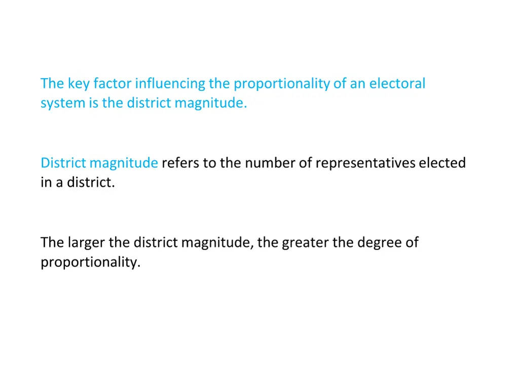 the key factor influencing the proportionality