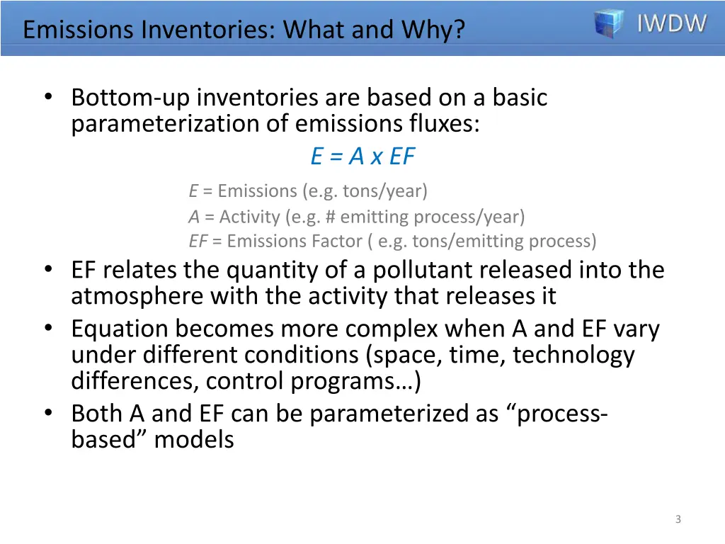 emissions inventories what and why 1