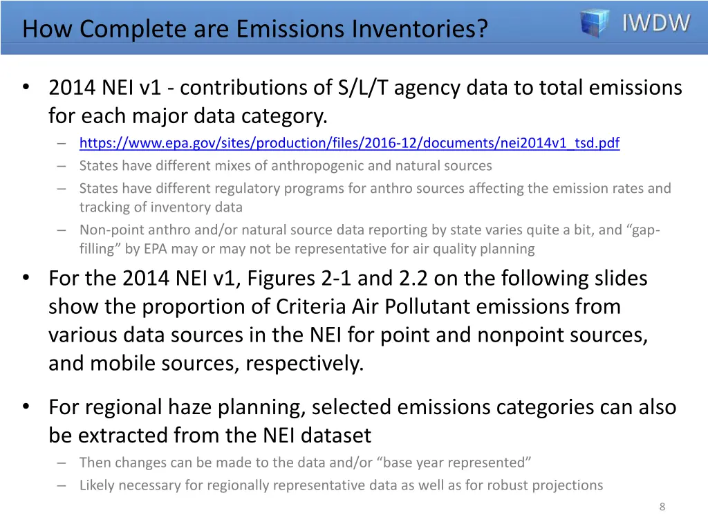 how complete are emissions inventories