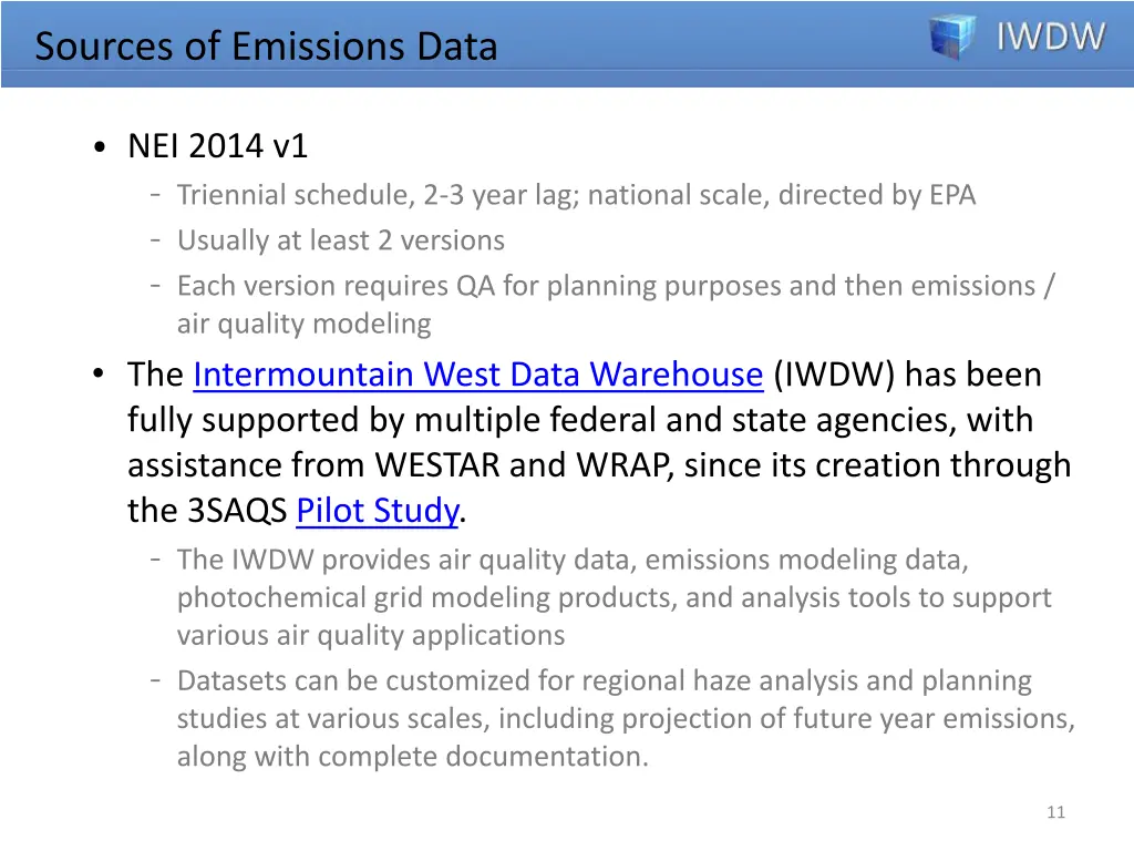sources of emissions data