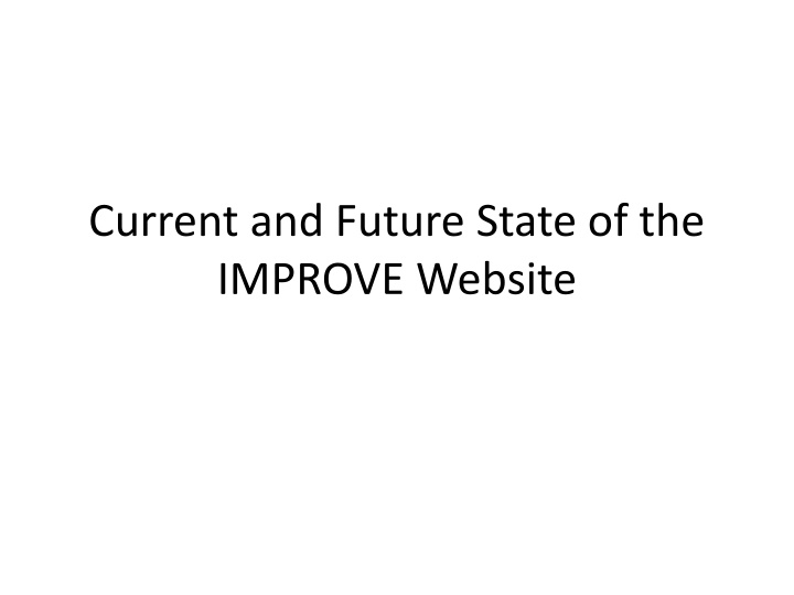current and future state of the improve website