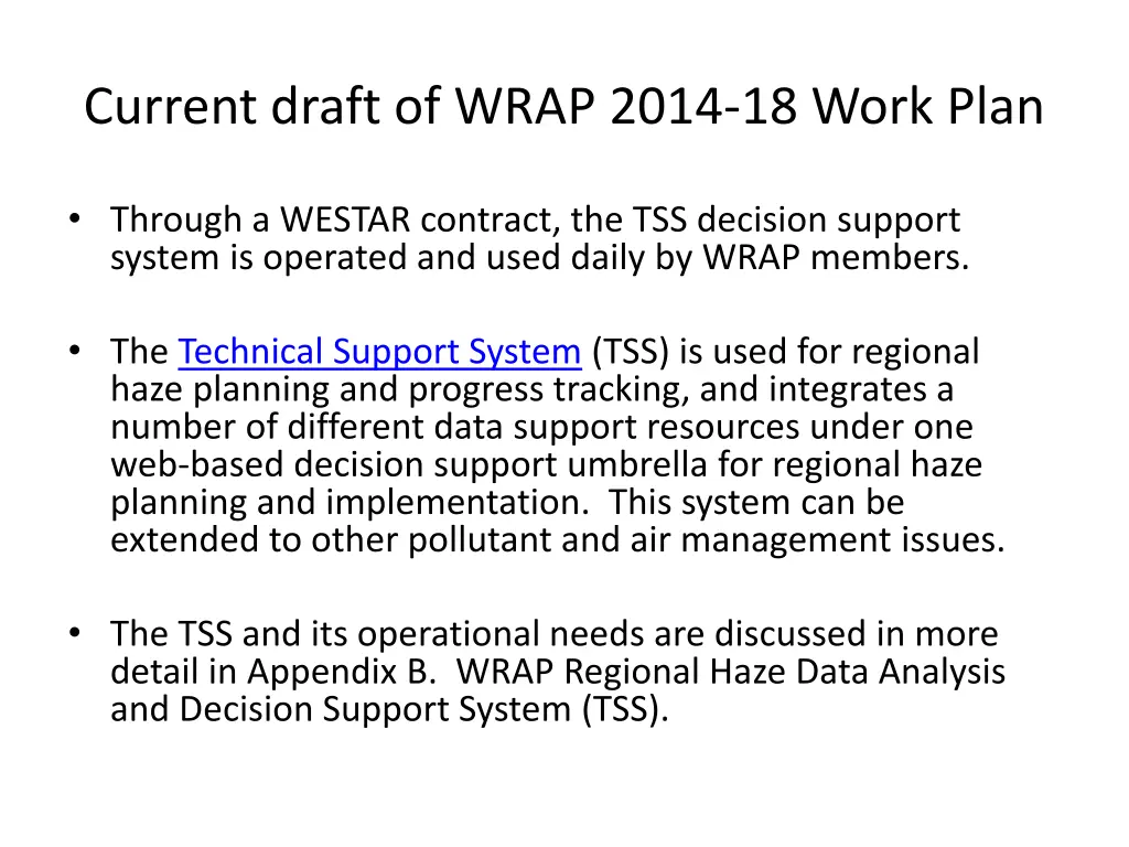 current draft of wrap 2014 18 work plan