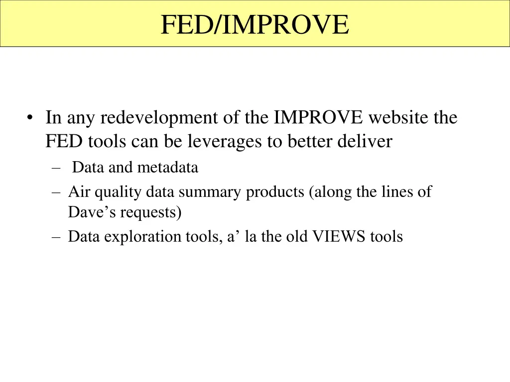 fed improve