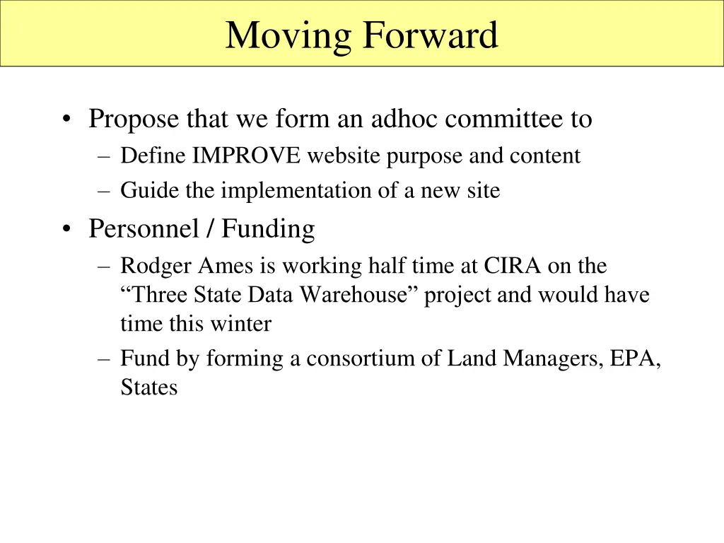 moving forward