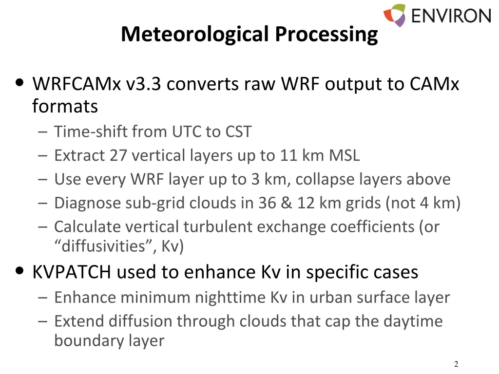 meteorological processing