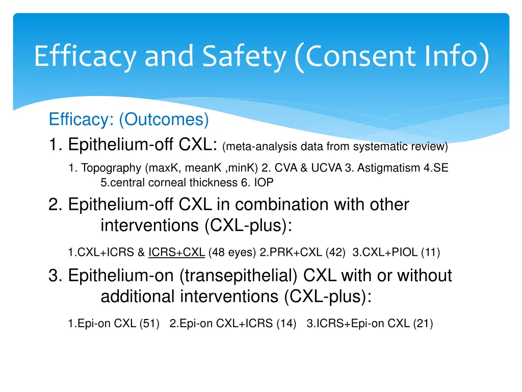 efficacy and safety consent info