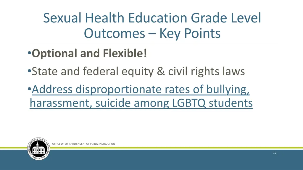 sexual health education grade level outcomes 2
