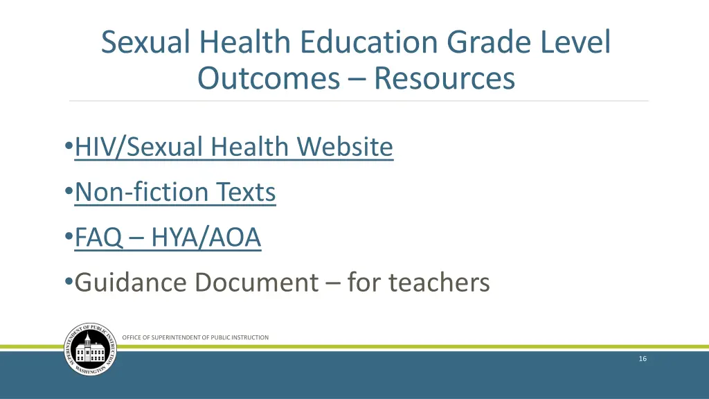 sexual health education grade level outcomes 4