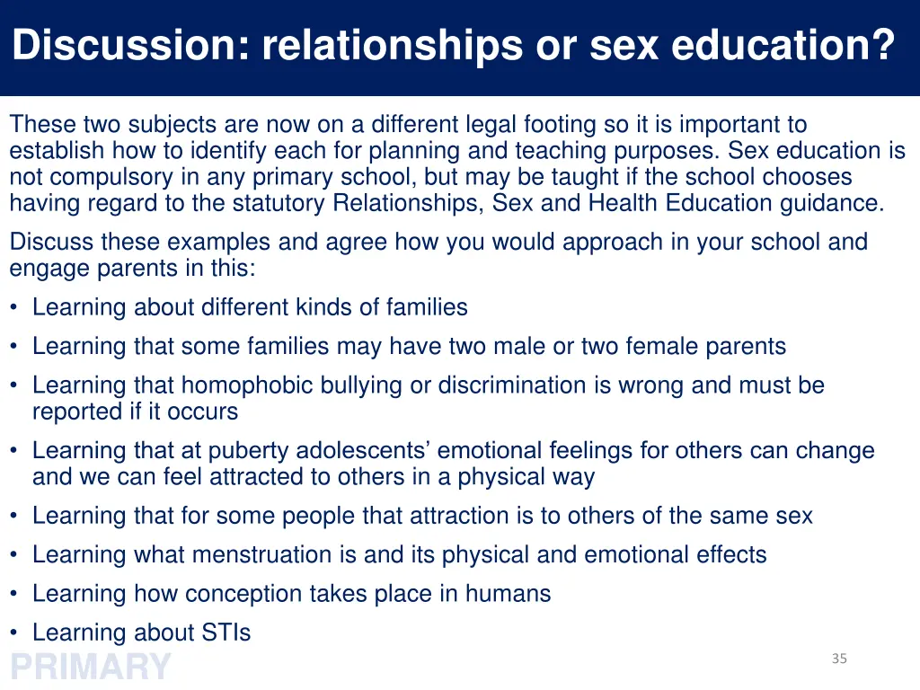 discussion relationships or sex education