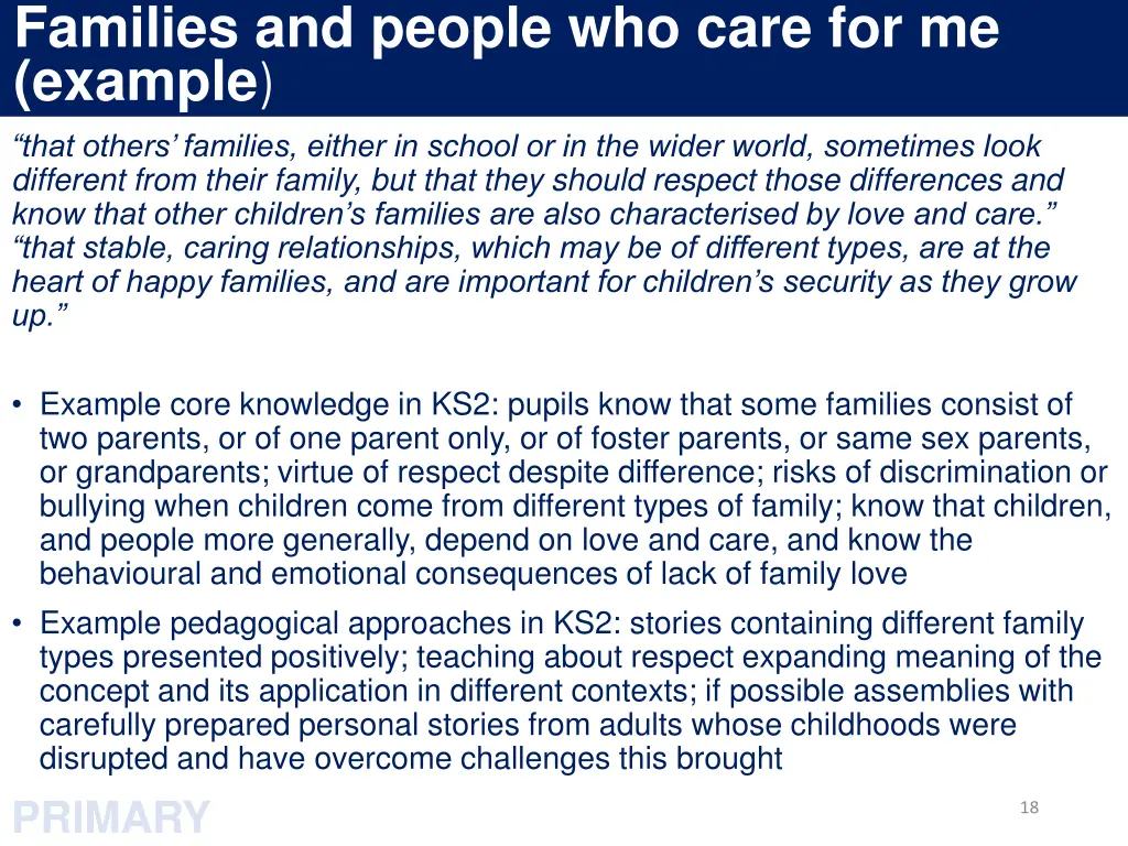 families and people who care for me example 1