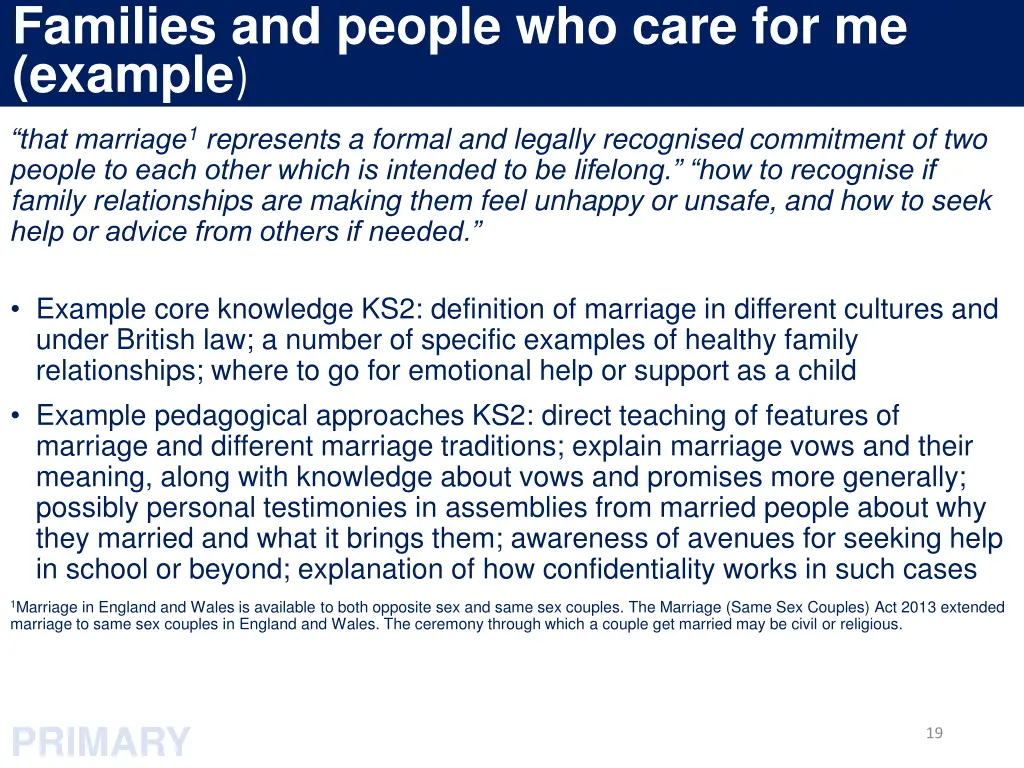 families and people who care for me example 2