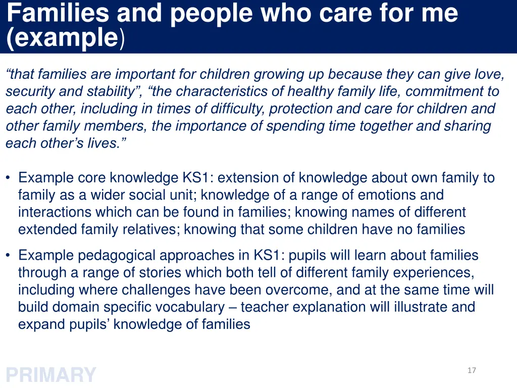 families and people who care for me example