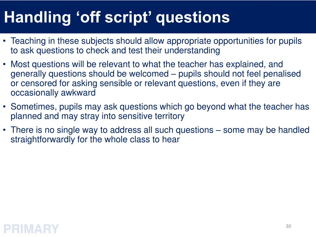 handling off script questions