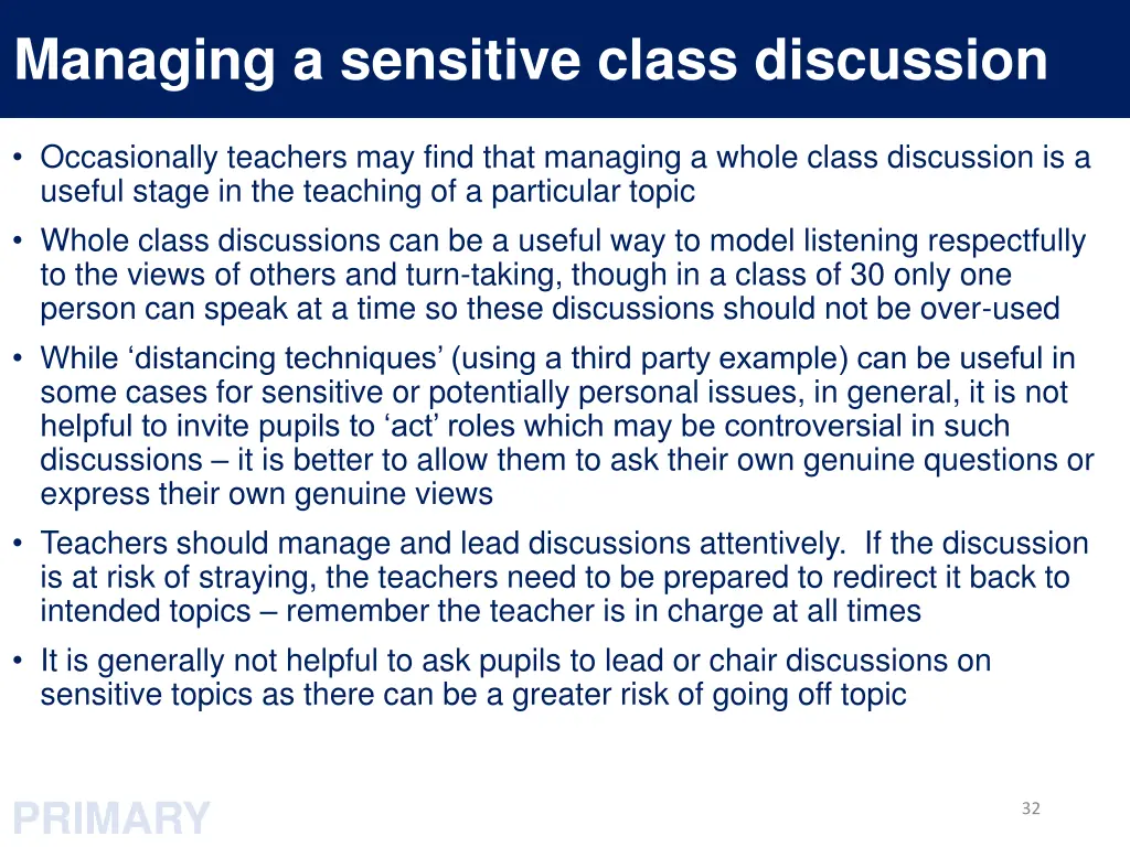 managing a sensitive class discussion