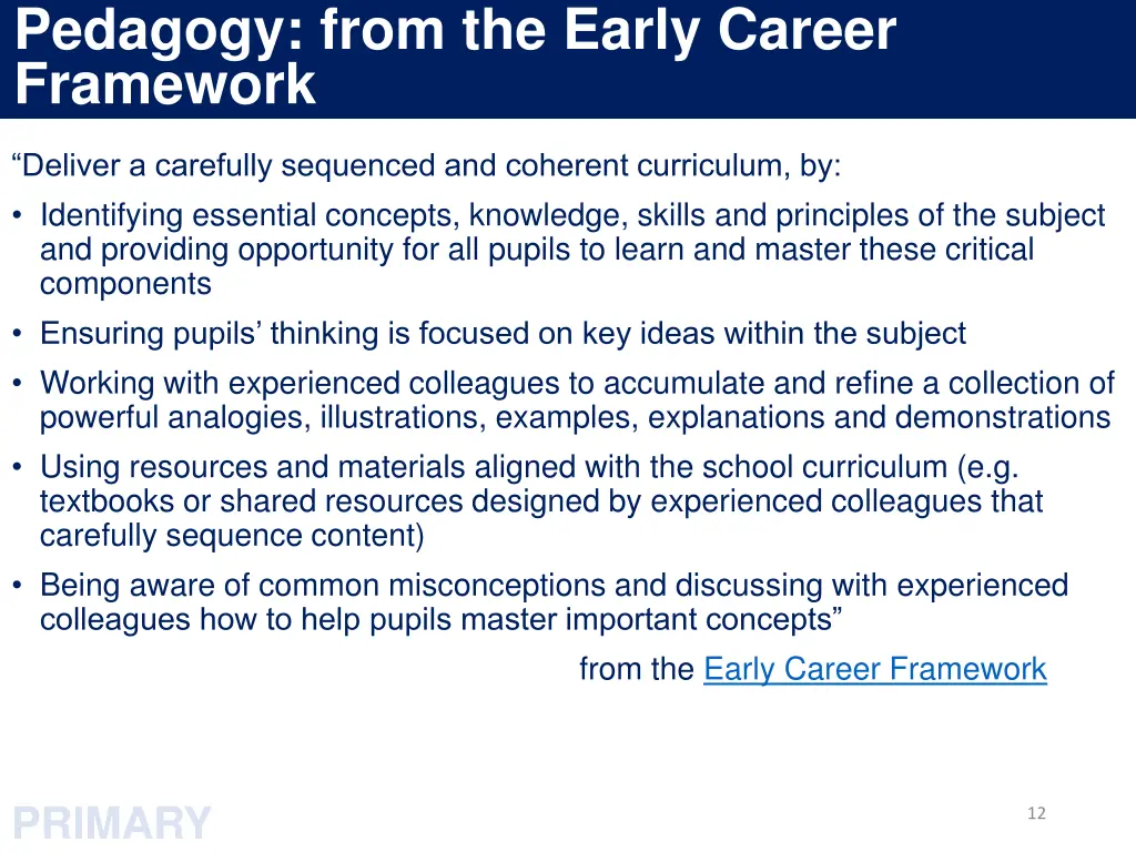 pedagogy from the early career framework