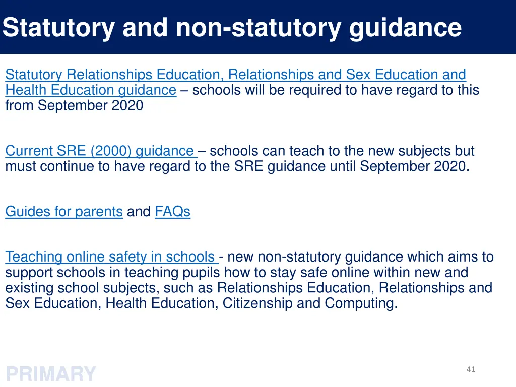 statutory and non statutory guidance