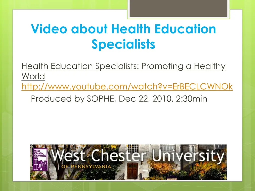video about health education specialists