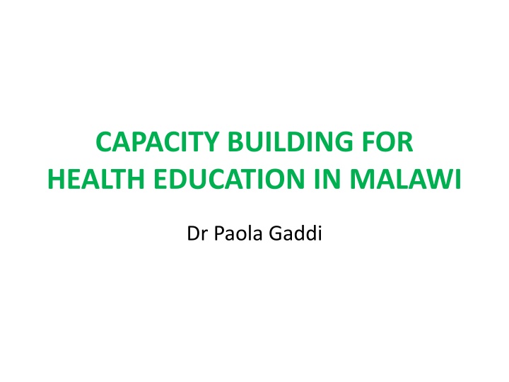 capacity building for health education in malawi