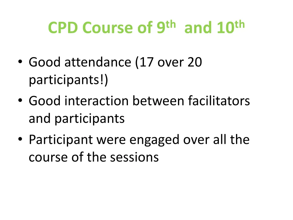 cpd course of 9 th and 10 th