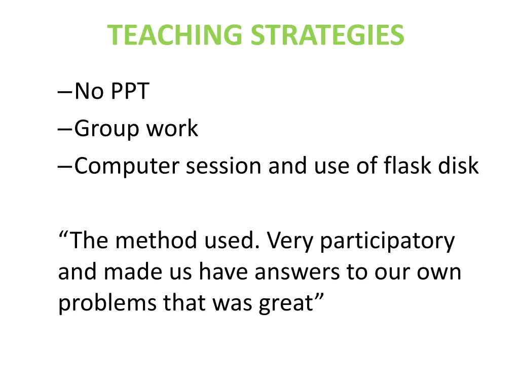 teaching strategies