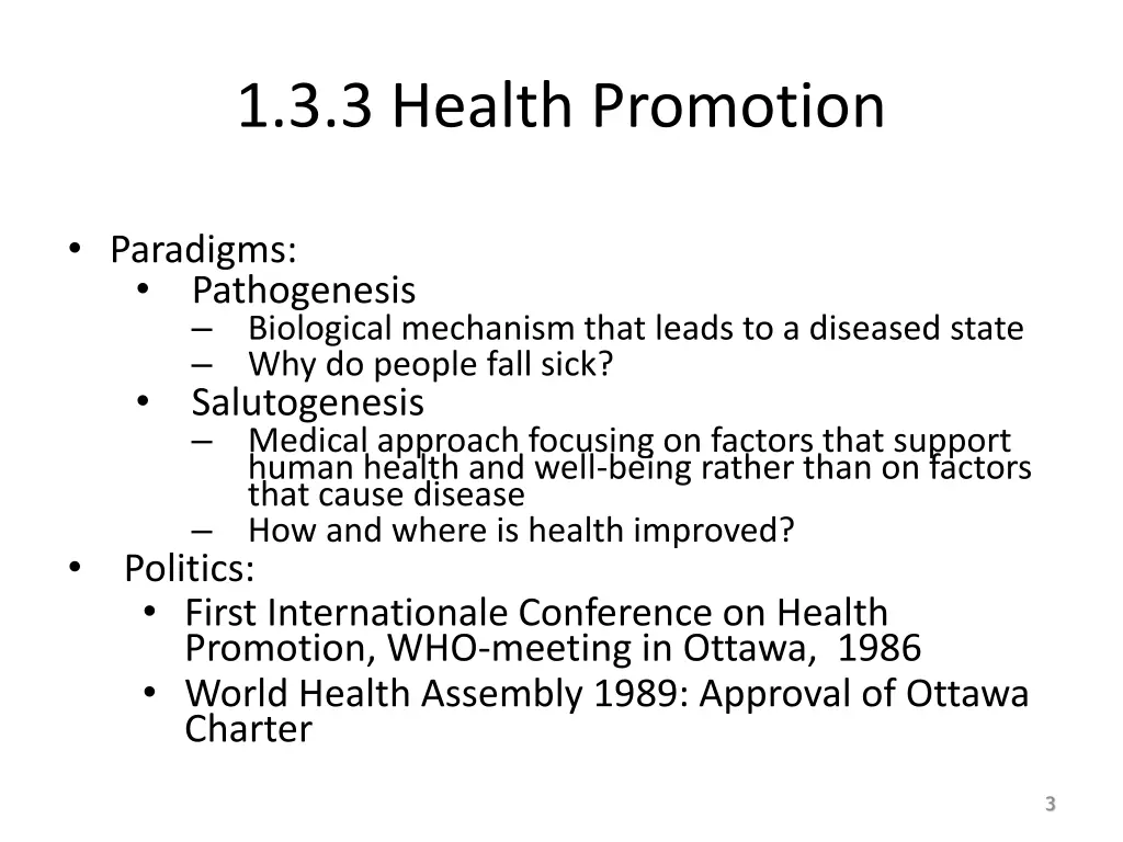 1 3 3 health promotion