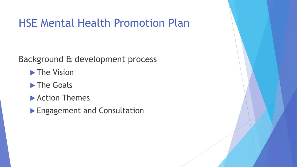 hse mental health promotion plan