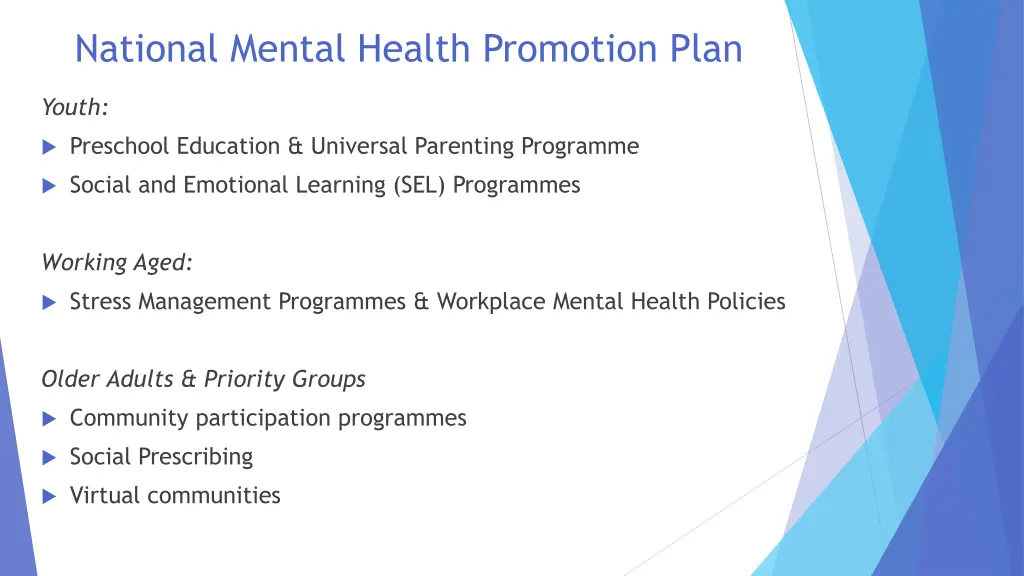 national mental health promotion plan