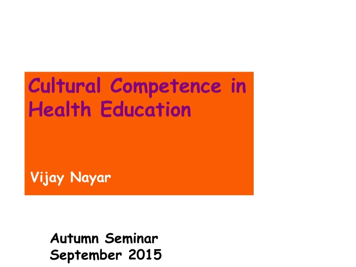 cultural competence in health education