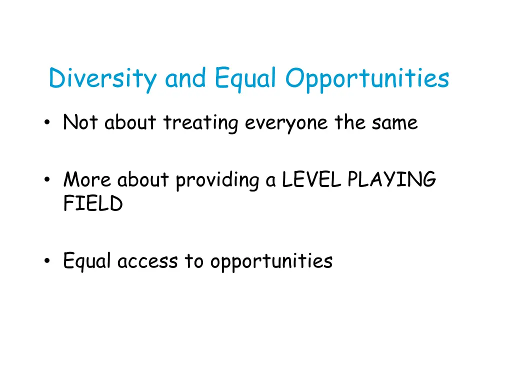 diversity and equal opportunities