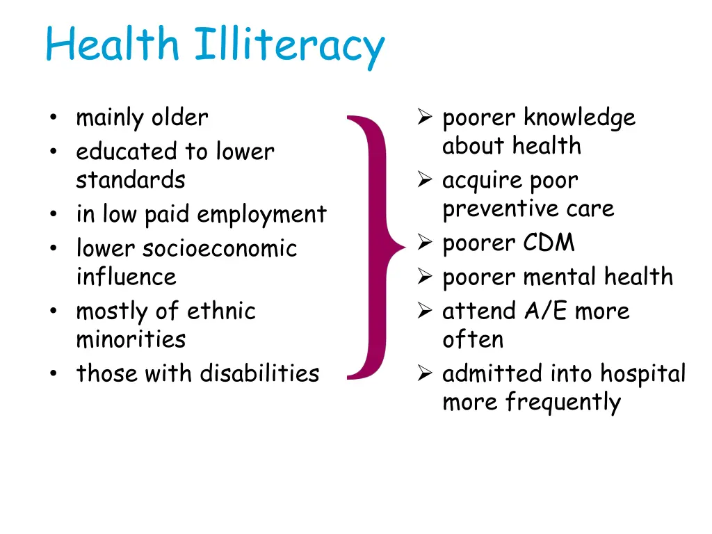 health illiteracy