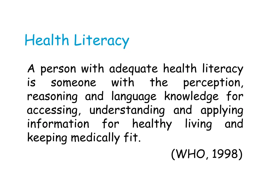 health literacy