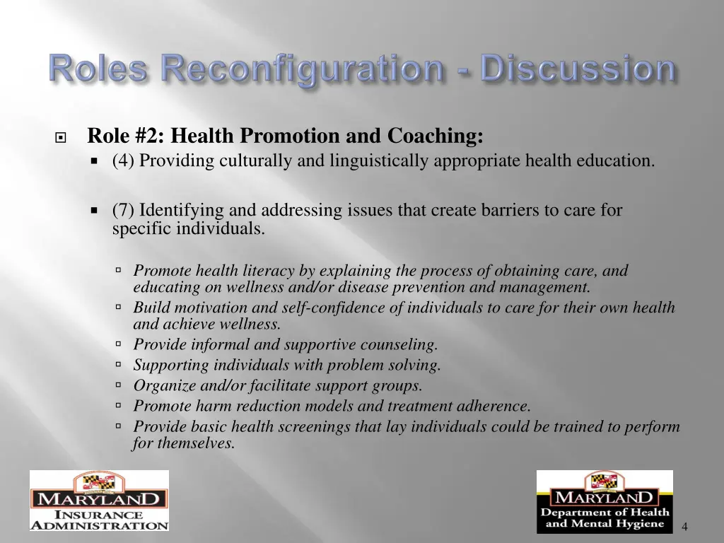 role 2 health promotion and coaching 4 providing