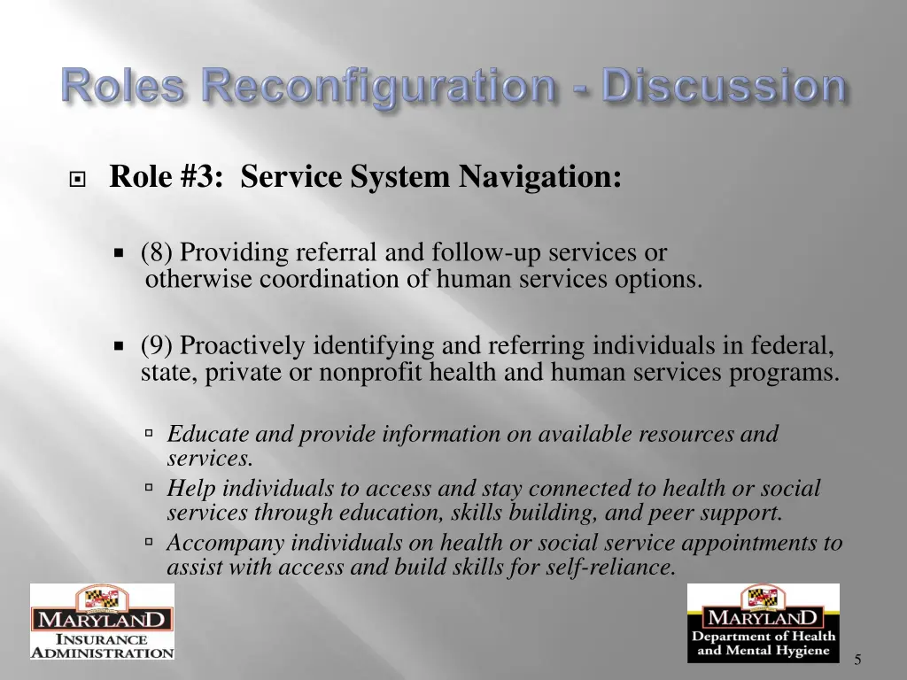 role 3 service system navigation