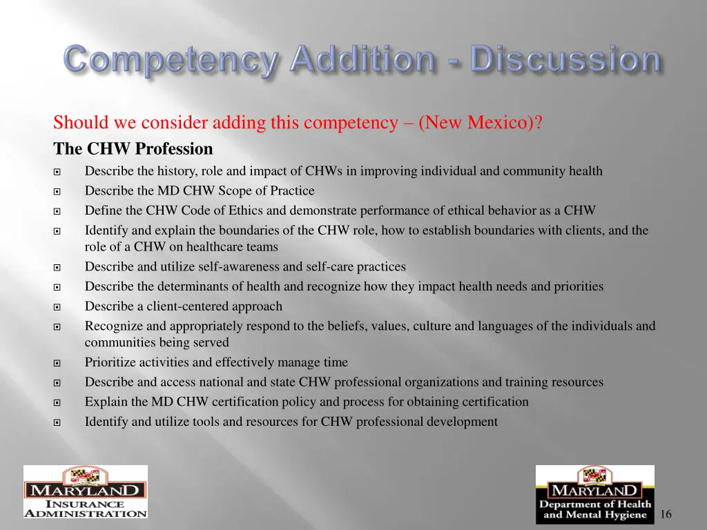 should we consider adding this competency