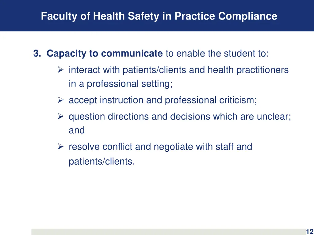faculty of health safety in practice compliance 3