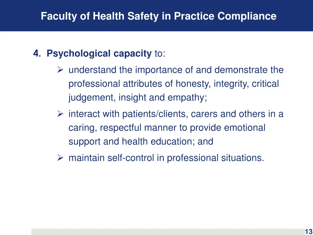 faculty of health safety in practice compliance 4