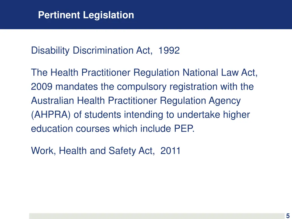 pertinent legislation