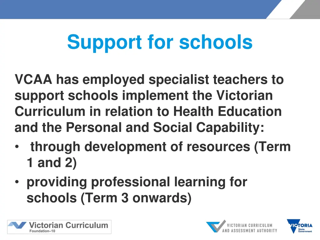 support for schools