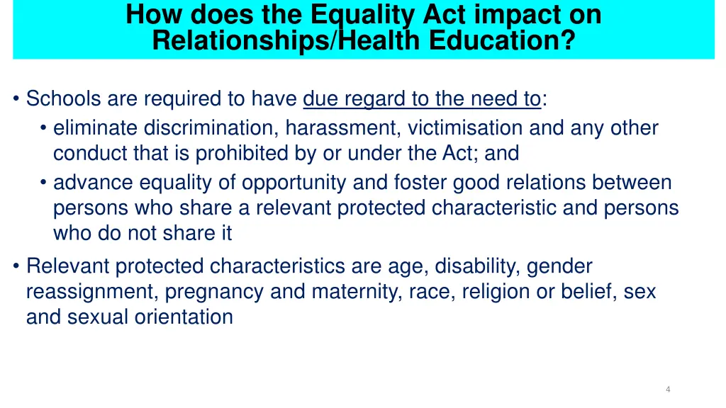 how does the equality act impact on relationships