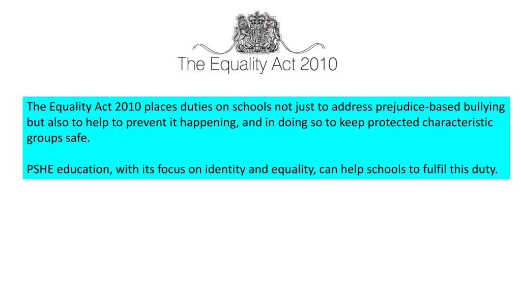 the equality act 2010 places duties on schools