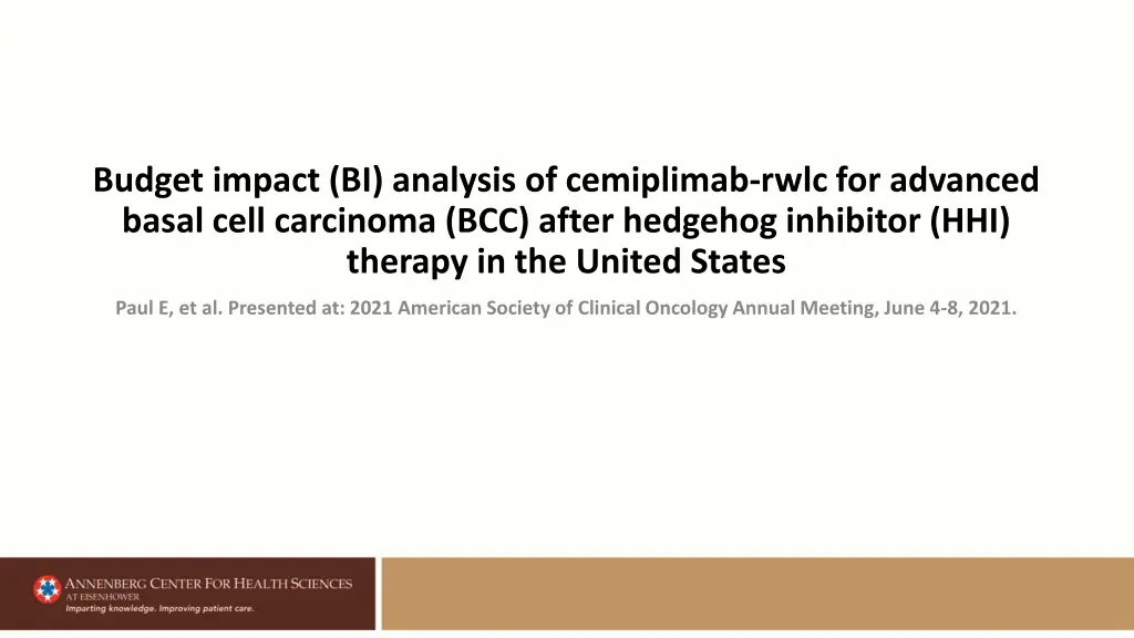 budget impact bi analysis of cemiplimab rwlc