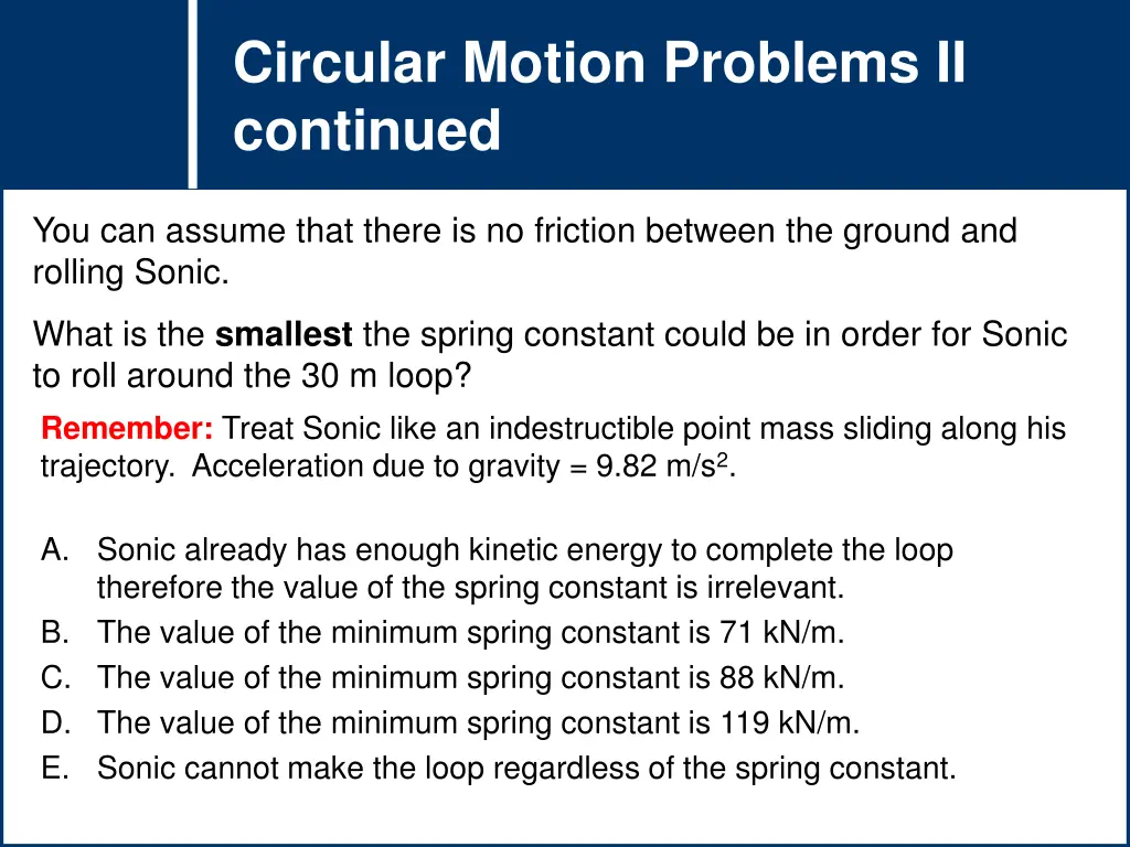 circular motion problems ii