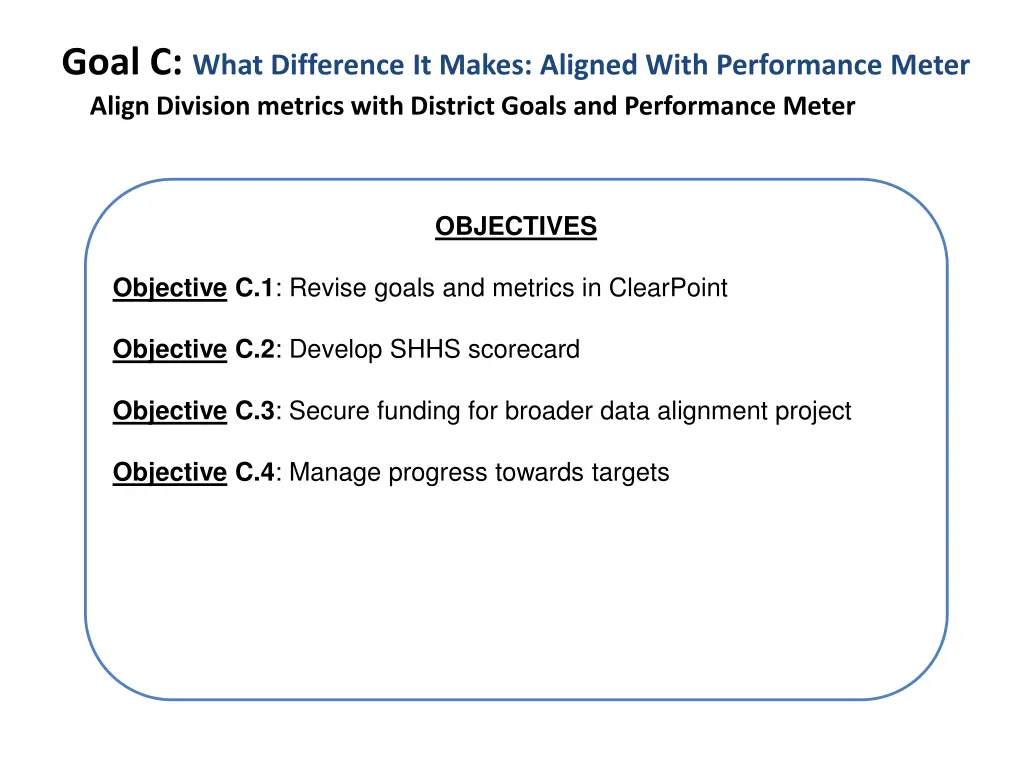 goal c what difference it makes aligned with