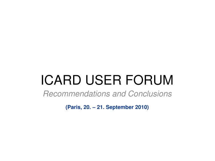 icard user forum recommendations and conclusions