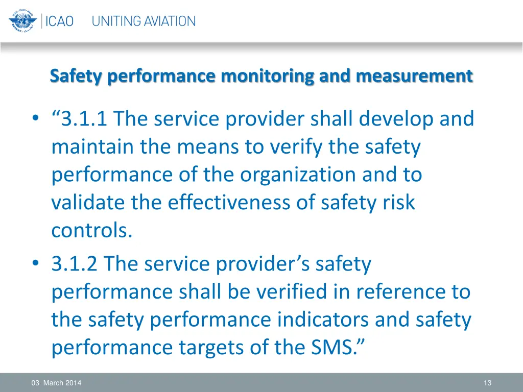 safety performance monitoring and measurement