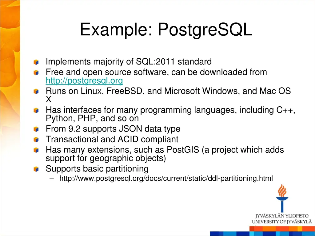 example postgresql