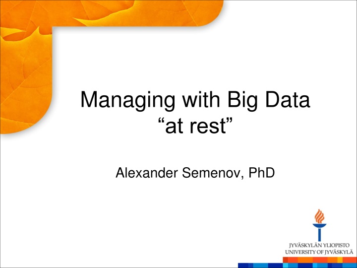 managing with big data at rest