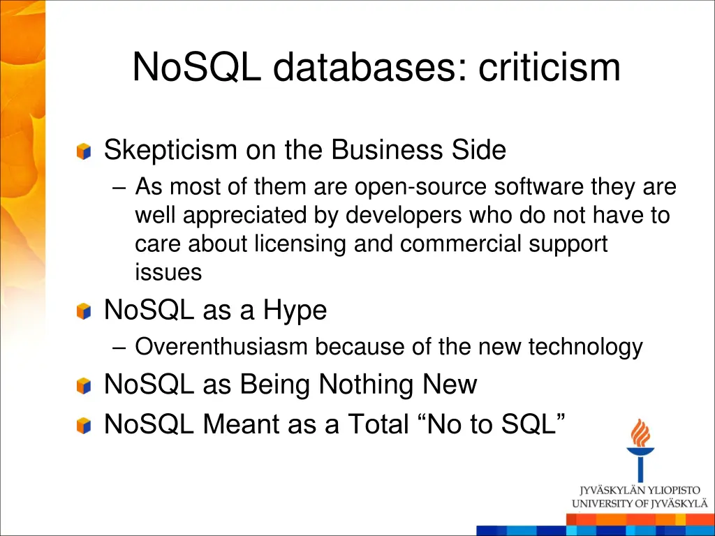 nosql databases criticism