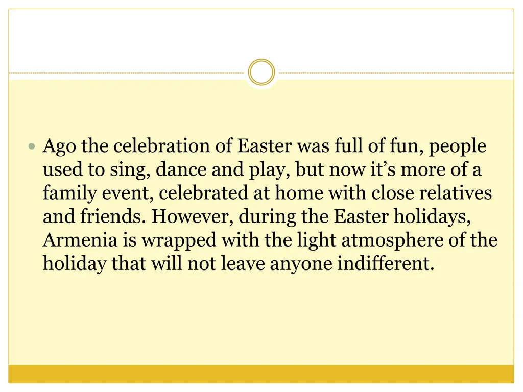 ago the celebration of easter was full
