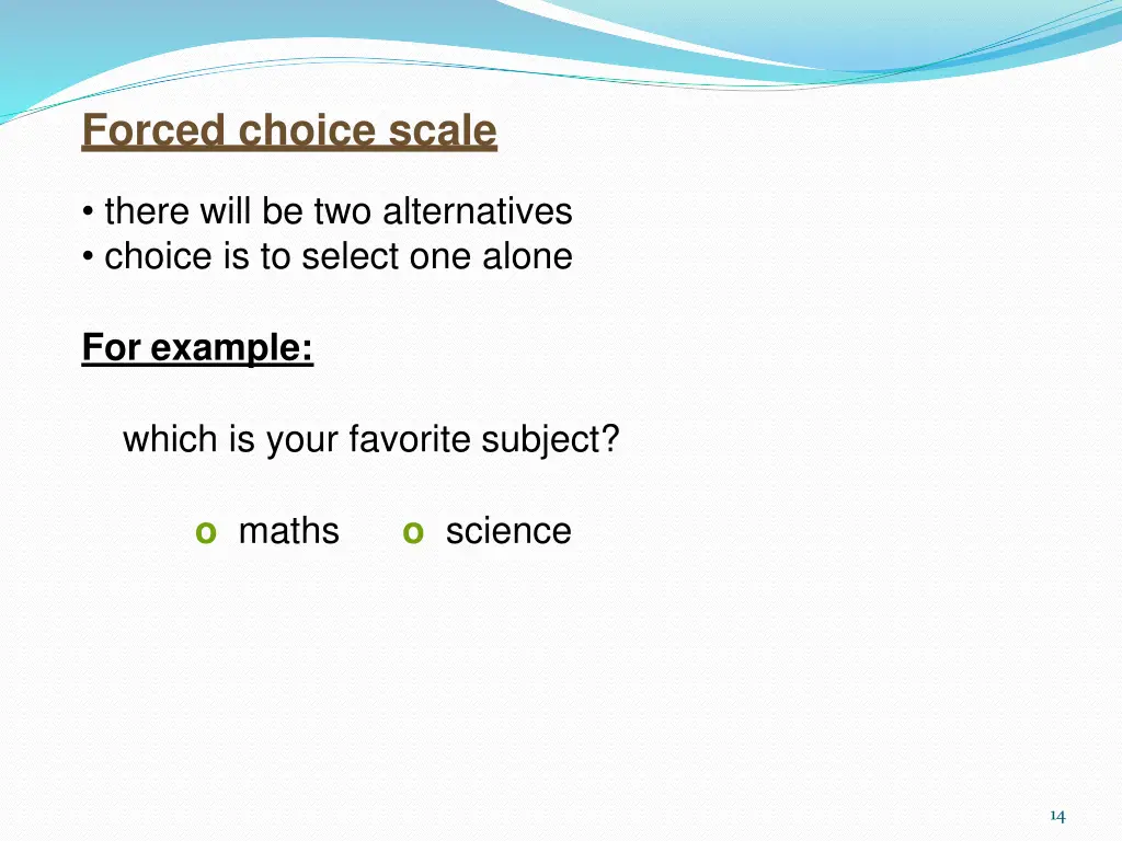 forced choice scale